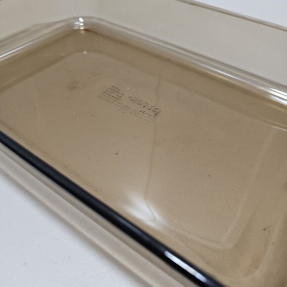 Pyrex Vision Amber Brown Rectangle Baking Pan #233-R Corning 3qt 13x9x2" - Picture 4 of 8